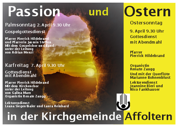 Flyer Passion und Ostern Kirche Affoltern 2023